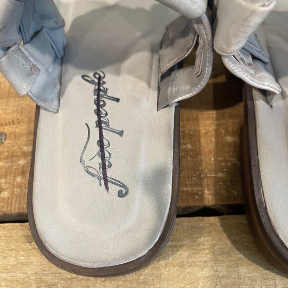 🖤 Free People Winding River Slip-On Flat Quilted Woven Sandals Grey Blue - Picture 7 of 10